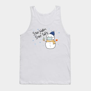 Stay Warm Stay Safe Snow Man Tank Top